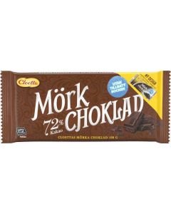 Cloetta Mörk Choklad 72% Utan Tillsatt Socker 100g