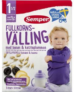 Semper Fullkornsvälling Med Banan & Katrinplommon 1,5 År 725g