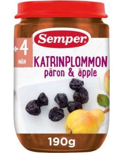 Katrinplommon, Päron & Äpple 4 Mån SEMPER, 190g