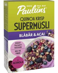 Müsli Quinoa Crisp Blåbär/Acai PAULÚNS, 400g