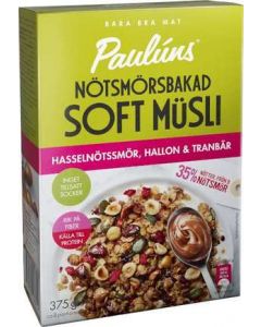 Soft Müsli Hasselnöt/Hallon PAULÚNS, 375g