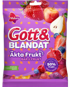 Malaco Gott & Blandat Äkta Fruktgodis Bär & Frukt 220g