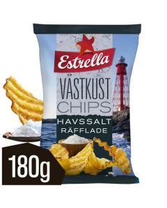 Estrella Västkustchips Havssalt Räfflade 180g