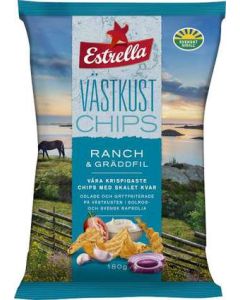 Estrella Västkustchips Ranch/Gräddfil, 180g