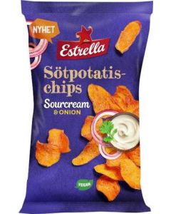 Sötpotatischips Sourcream & Onion ESTRELLA, 90g