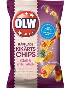 OLW Kikärtschips Chili & Mild Vitlök 85g