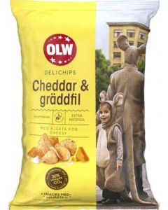 Delichips Cheddar/Gräddfil OLW, 150g