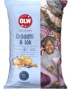 Delichips Gräddfil/Lök OLW, 150g