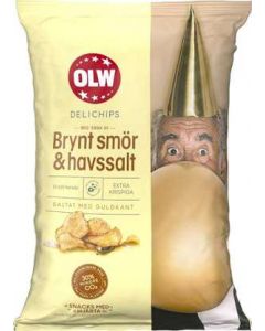 Delichips Brynt Smör/Havssalt OLW, 150g