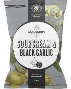 Sourcream & Black Garlic GÅRDSCHIPS, 150g