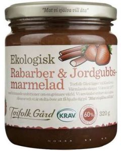 Rabarber/Jordgubbmarmelad KRAV TORFOLK GÅRD, 320g