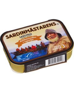 Sardiner Delikatessrökta i rapsolja 100g Sardinmästarens