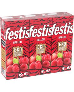 Festis Fruktdryck Hallon Ekologisk 20cl 3-p 