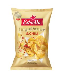 Estrella Chips Brynt smör & chili 275g