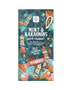 Garant Chokladkaka Mint& Kakaonibs 70% Kakao 100g