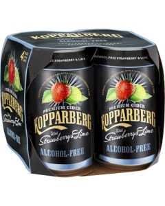 Kopparbergs Cider Jordgubb Lime 4x 0,33l, alkoholfrei