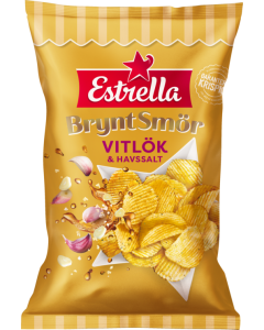 Chips Brynt Smör, Vitlök, Havssalt 275g Estrella