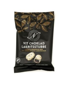 Narr Lakritsstubbe weiße Schokolade, 12 x 100g