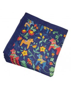 Dalapferd-Serviette blau 17x 17cm 20st