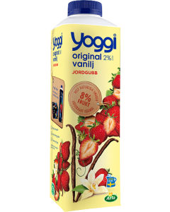 Yoggi Original Vanilj Jordgubb 2% 1l 